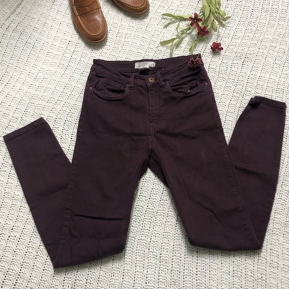 H&M l.o.g.g. US 6 EUR 36 Deep Purple Jeans Burgundy logg Label of Graded Goods - Picture 12 of 12